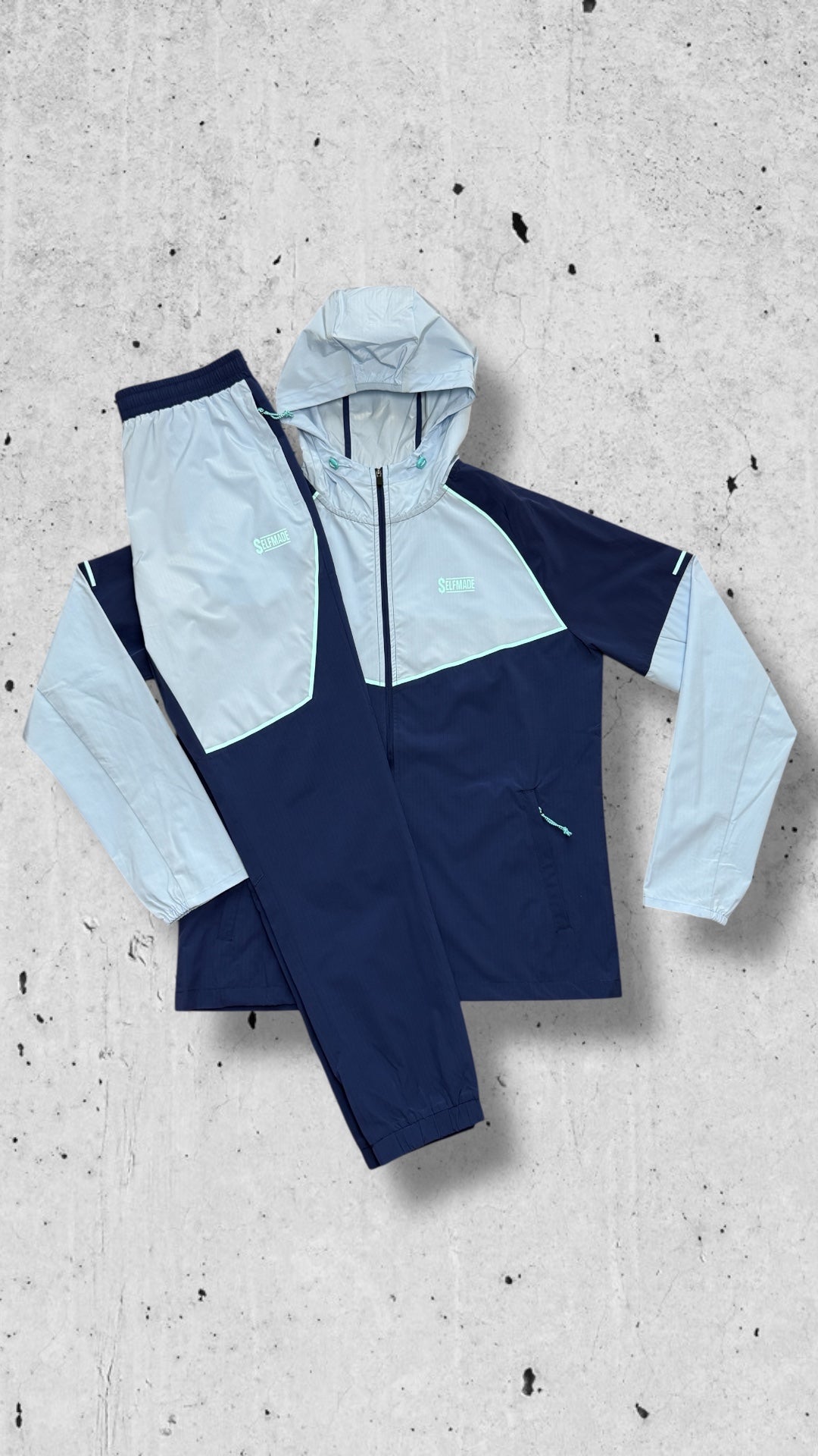 TREK 2.0 WOVEN NAVY/AQUA/TURQUOISE WINDBREAKER PANTS