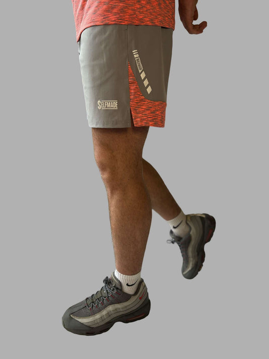 Salmon/Grey Glitch Shorts