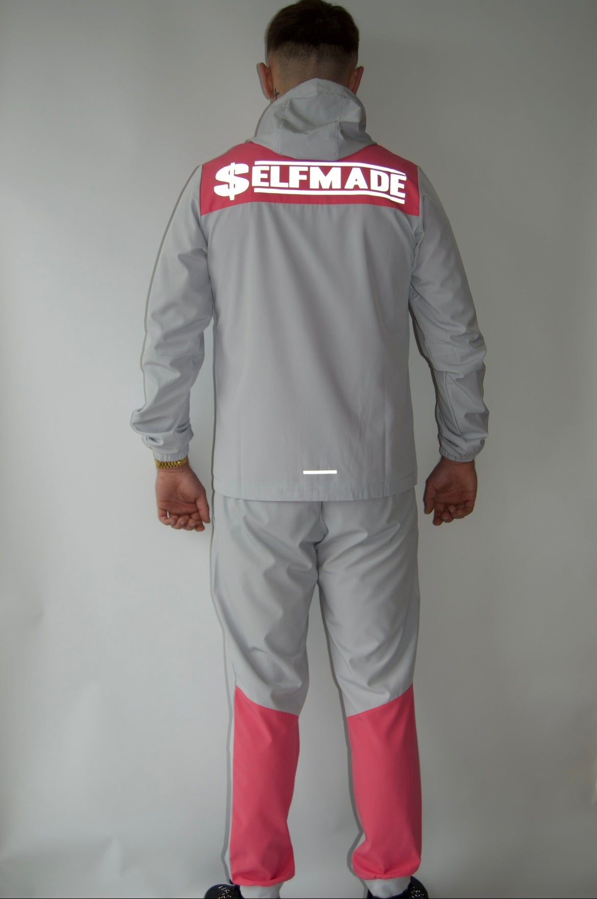 Reflective track pants grey/pink